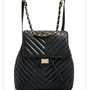 Quilted Faux Leather Backpack